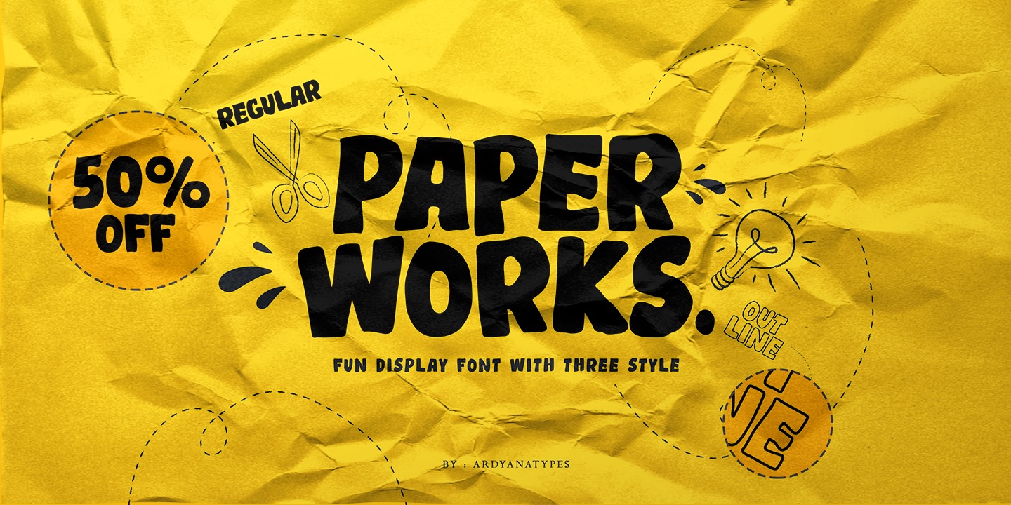Paper Works Regular Font preview
